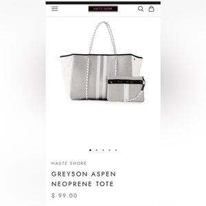 HAUTE SHORE Greyson Aspen Neoprene Tote - Grey & White